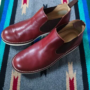 브라운 가죽 사이드 고어 부츠 세더 박스 포함 컨디션 최상