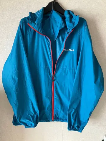 mont-bell 파랑 나일론 자켓 후드 부착