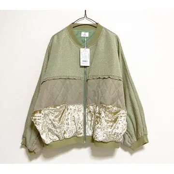 merry jenny 새상품 민트 이소재 자카드 돌먼 와이드 블루종