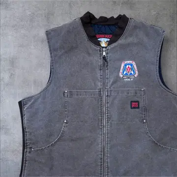 브라운 다운 베스트 퀼팅 베스트 자수 구제 의류 빈티지 L 상당