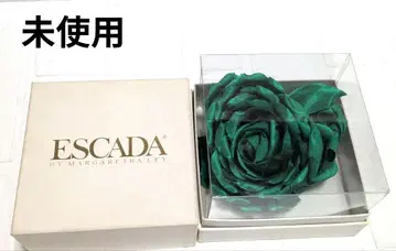 [ 미사용 ] ESCADA 코사지 그린 파티 브로치 장미