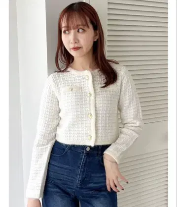 dazzlin 트위드 라이크 숏 니트 자켓