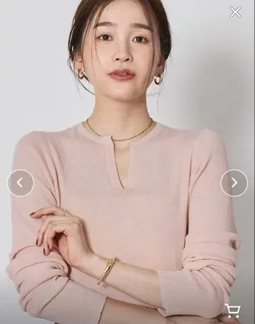 [택 포함 새상품] 까슬거리지 않는 울 블렌드 키 넥 리브 니트