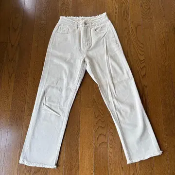 mystic 아이보리 프린지 헴 와이드 팬츠 S 사이즈