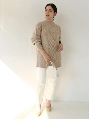 simplicite 케이블 오버 니트 베이지