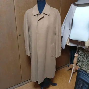 라이트 브라운 스텐카라 코트 울 혼방 클리닝 완료