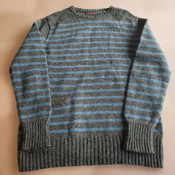 BLUE BLUE 그레이/블루 스트라이프 스웨터