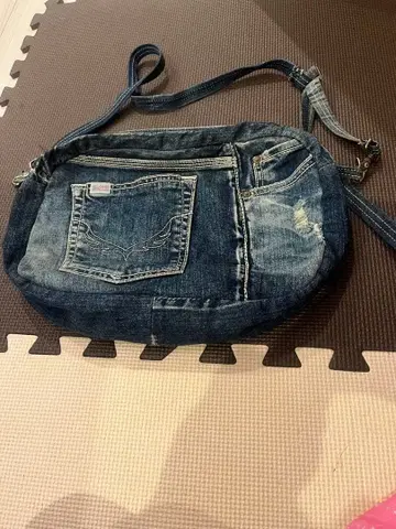 로데오 크라운 데님 숄더백 포켓 부착