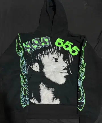 sp5der x 999 juice World 블랙 후드티