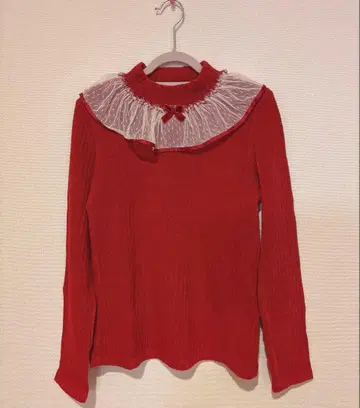 셜리 템플 리브 하이넥 니트 빨간색 160