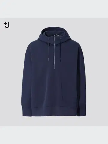 드라이 맨투맨 하프 지퍼 후드티 네이비 +j 4xl