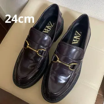 [ 새상품급 ] ZARA 다크 브라운 ( 37 ) 통굽 로퍼