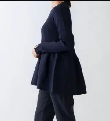 SONO 3D 플레어 니트 풀오버 네이비 1