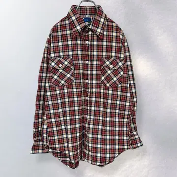 긴팔 체크 셔츠 플란넬 셔츠 면 100% 캐주얼 라프 LL [ i116