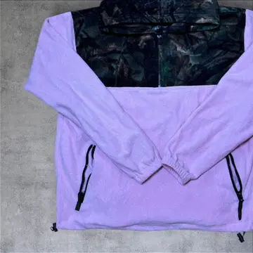 하프 지퍼 후드티 카모플라쥬 핑크 구제 의류 빈티지 드로 코드 포함