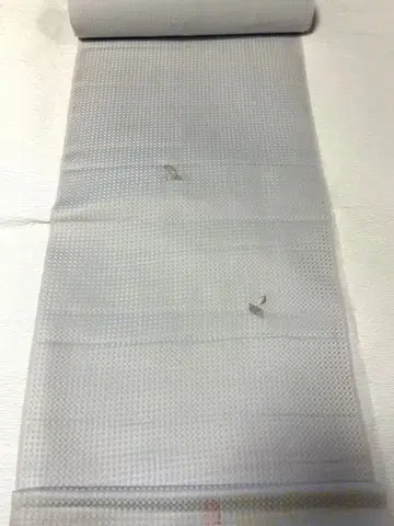 [ 새상품 ] 기모노 옷감 코몬 자수  옅은 실버 그레이