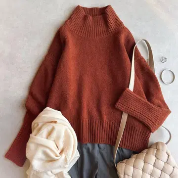 새상품급 GALERIE VIE//파인 울 하이넥 풀오버