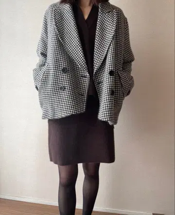 리랜드트루 하운드투스 체크 자켓 코트