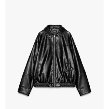 ZARA 인조 가죽 봄버 자켓