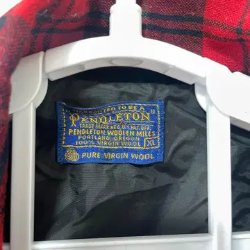 60년대 Pendleton 버진 울 체크 셔츠 자켓 데미지 있음