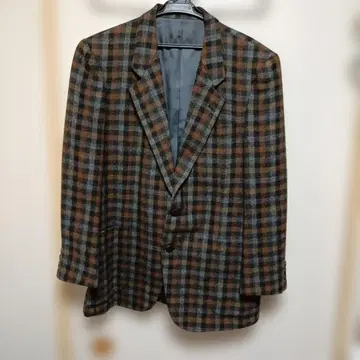 Crockett 블록 체크 패턴 울 자켓