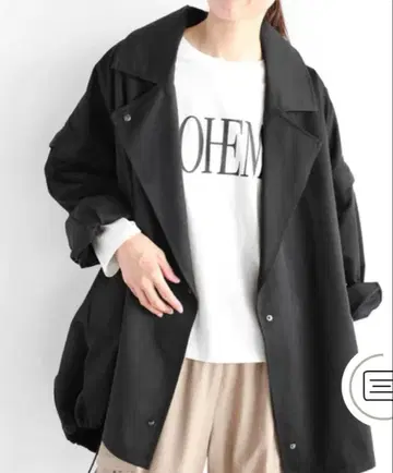 블랙 2WAY 밀리터리 오버 자켓