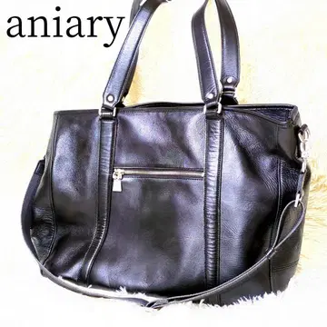 아니아리 토트백 앤티크 가죽 소가죽 블랙 2way A4