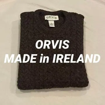 90s 00s ORVIS 오비스 아일랜드제 아란 니트 브라운 L