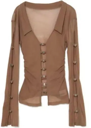 melt the lady sheer hook tops beige