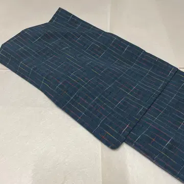 기모노 단의 울 캐주얼 기모노 다크 블루 격자 무늬