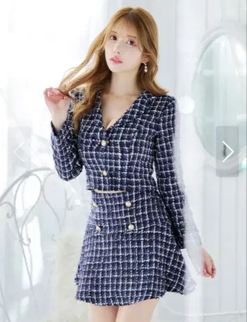 네이비 트위드 자켓 셋업 드레스