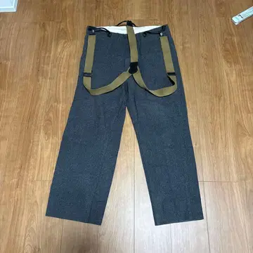 그레이 서스펜더 팬츠 울 혼방