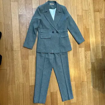 그레이 더블 브레스트 수트 세트 L