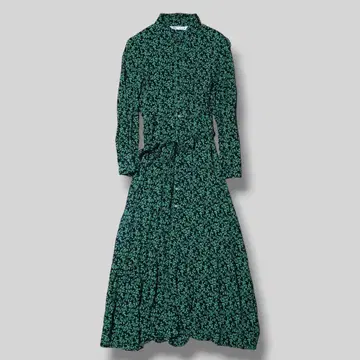 [ 미사용 새상품 ] ZARA 자라 올 패턴 원피스 그린 계열 롱 원피스