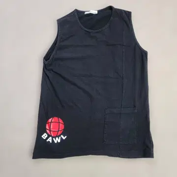 BAWL 블랙 슬리브리스 T셔츠