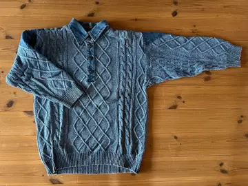 구제 의류 니트 편직 니트 인디고 네이비 나염 데님