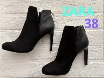 [컨디션 최상] 자라 ZARA 블랙 스웨이드 가죽 앵클부츠