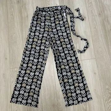 플라워 프린트 와이드 팬츠