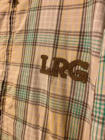 LRG 체크 무늬 하프 지퍼 셔츠 블루종 리버서블