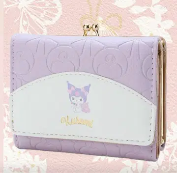쿠로미 3단 폴더형 지갑 라벤더 보라색 지갑 엠보 가마구치