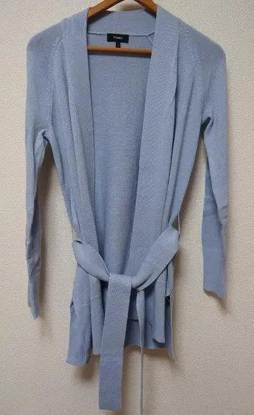 [미사용] Theory 캐시미어 혼방 롱 가디건 라이트 블루