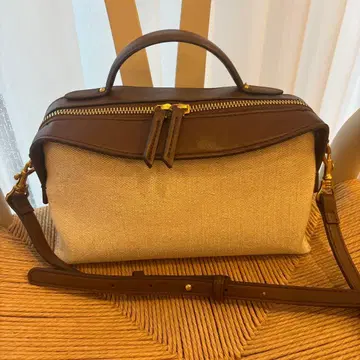 ZARA 캔버스 세로형 시티백 에크루