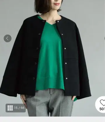 [ 미사용 새상품 ] OPAQUE.CLIP 울라이크 멜톤 노카라 코트 S