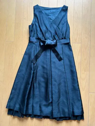 여성용 결혼식용 원피스 블랙 리본 포함 9호 사이즈