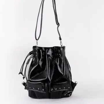 블랙 숄더백 드로우 스트링