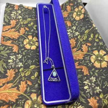 실버925 삼각형 오팔풍 목걸이