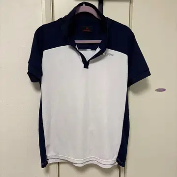 BRIEFING 피케 셔츠 L 사이즈 네이비/화이트