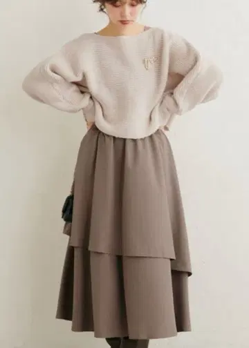 니트 볼레로 x 아지메 도킹 원피스 내추럴 꾸뛰르