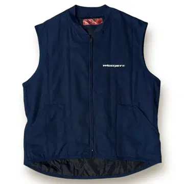 90s RED KAP 워크 베스트 네이비 XL 아메카지 기업 자수 충전솜