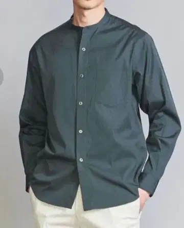 브로드 밴드 카라 릴랙스 레귤러 셔츠 L